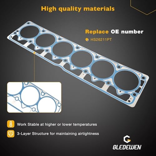 Engine Cylinder Headgasket Set with Valve Cover Gasket, Compatible with