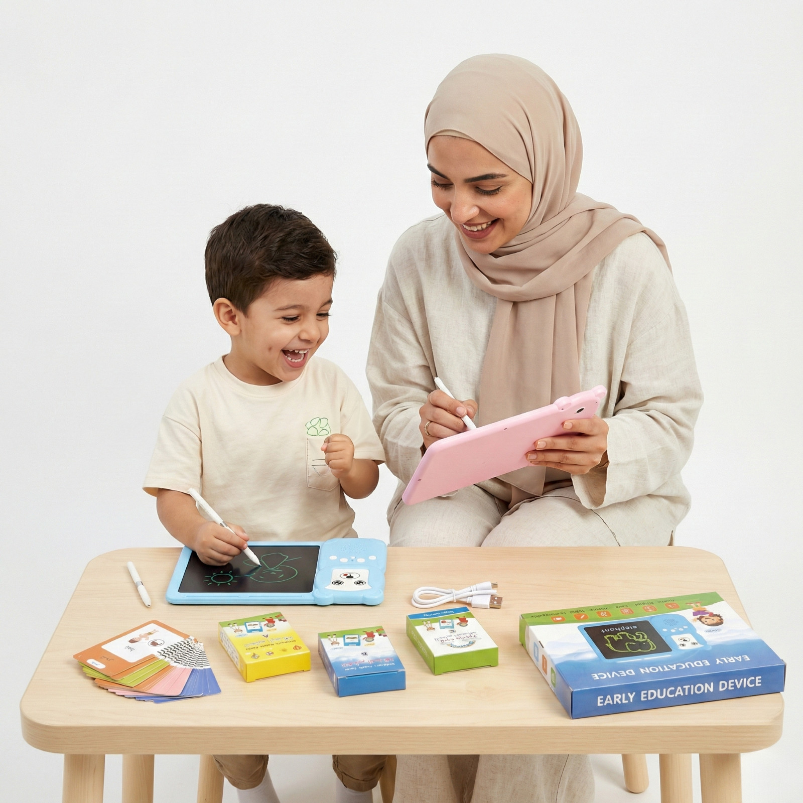 Montessori Arabic English Talking Flash Cards + LCD Tablet, 510 Sight Words