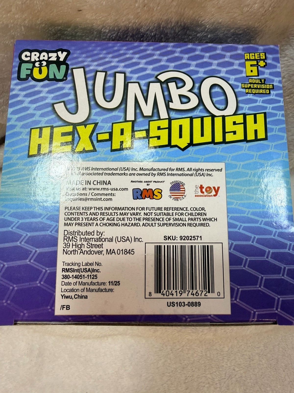 Crazy Fun Jumbo Hex A Squish Ball TikTok Viral Squishy Stress Toy Five Below