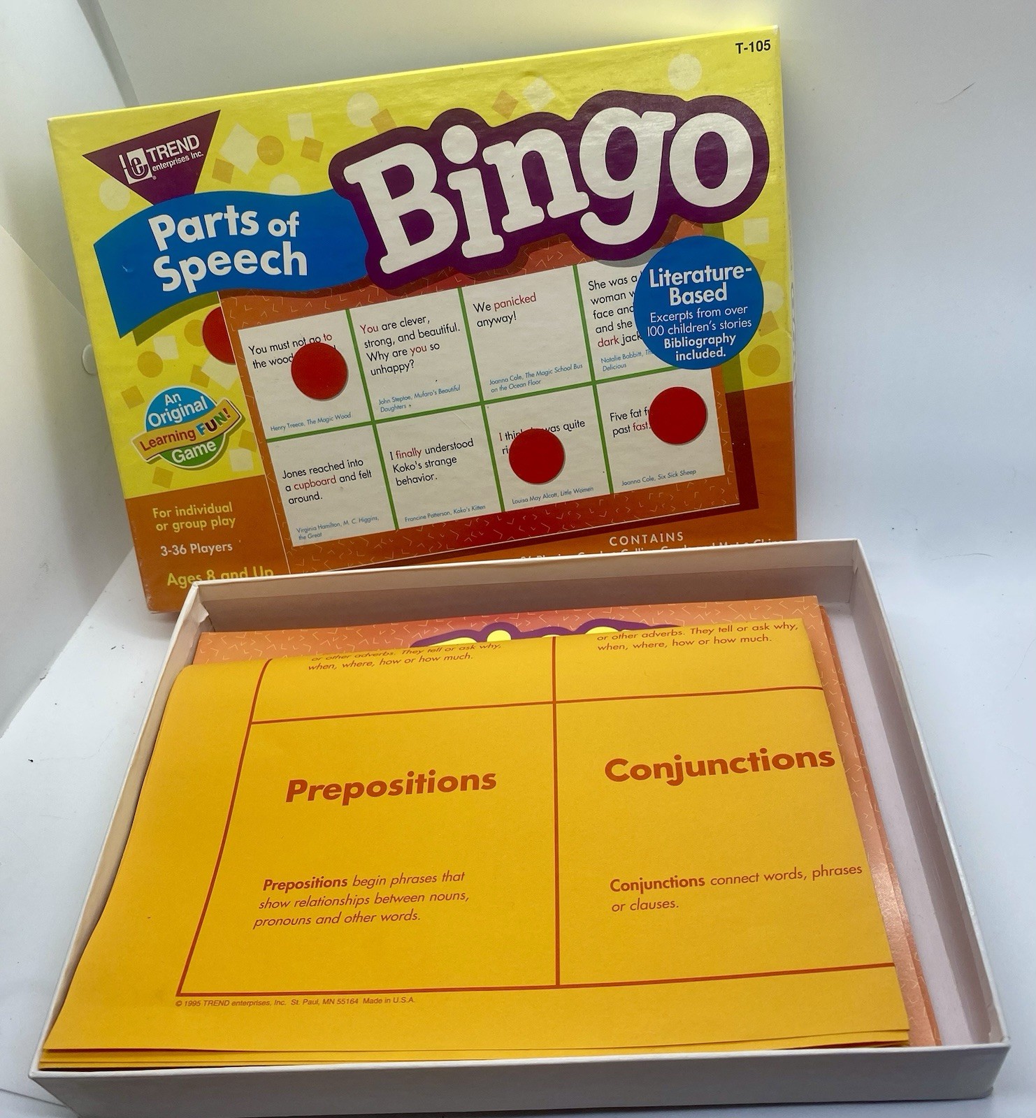 TREND Parts of Speech Bingo Homeschool Teacher Resource English Literature Game