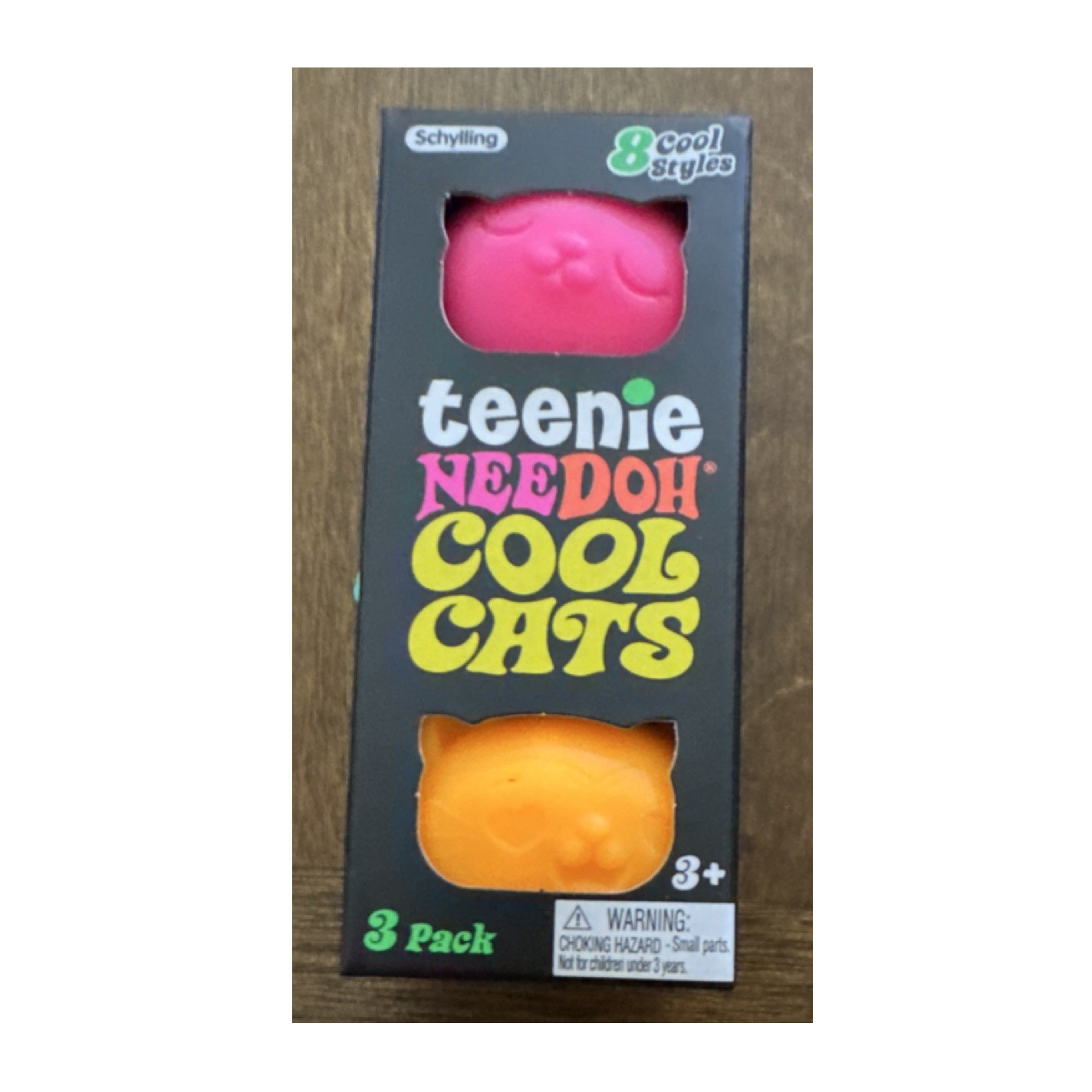 Schylling Teenie NeeDoh Cool Cats 3 Pack Tactile Squeeze Toys Multicolor 25306HY