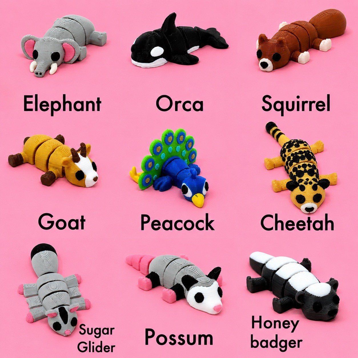 Mini Pocket Pets 300 Mystery Pack: Sensory Fidget Animal Toys – 3D Printed PLA