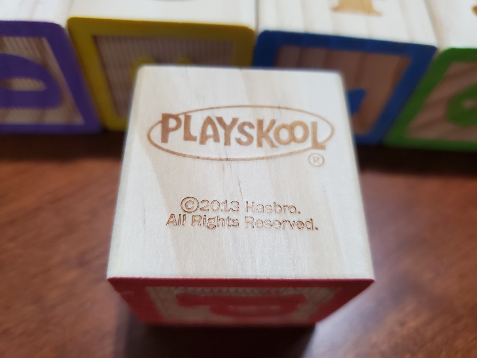 40 pc Set Playskool Wooden Blocks- Letters, Numbers & Pictures