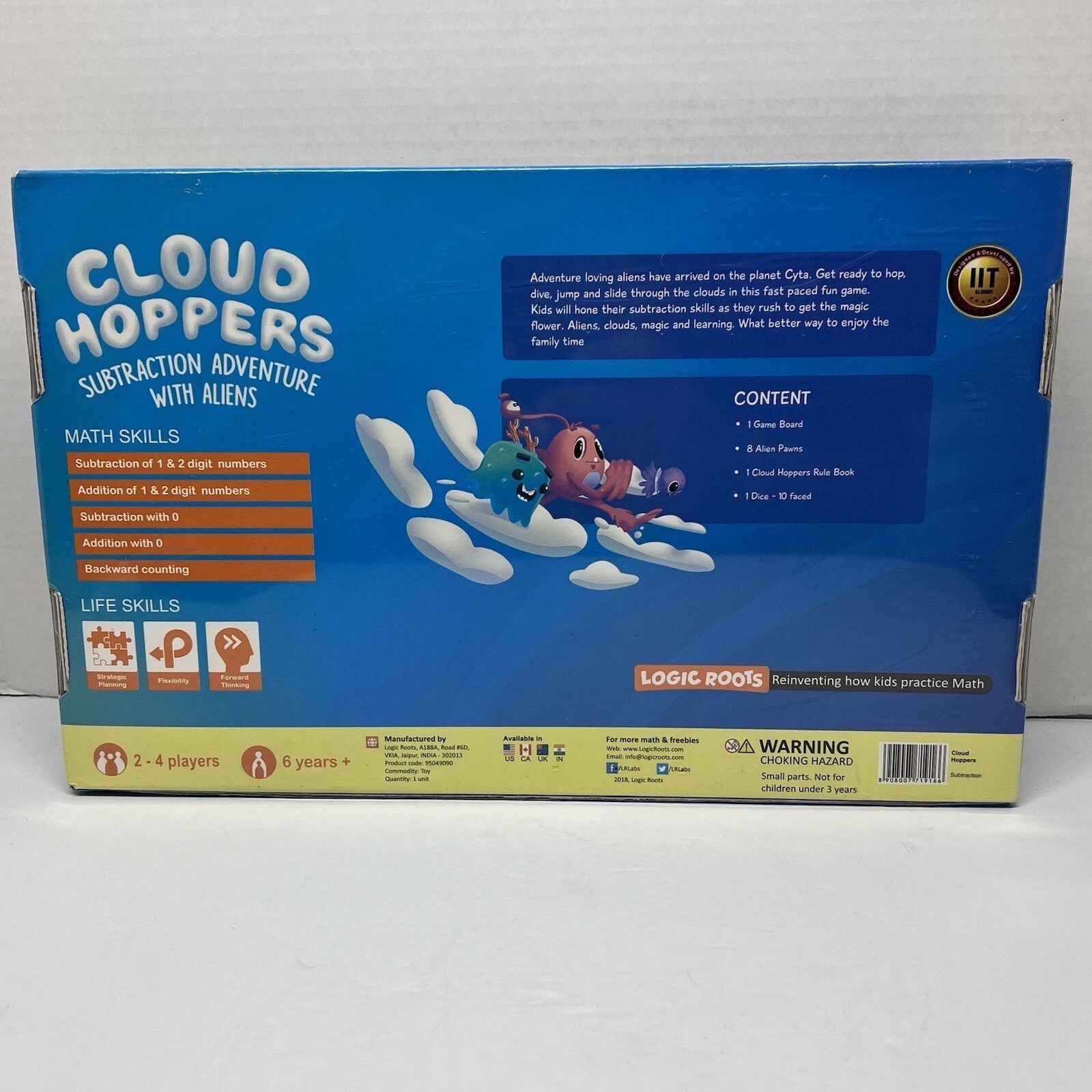 Logic Roots Cloud Hoppers Addition & Subtraction Board Game Educational Math FUN