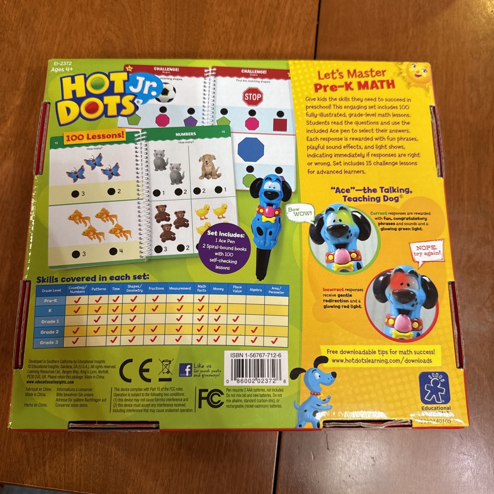 Hot Dots Let’s Master Math Pre-K Interactive Learning Ace Talking Teaching Pen