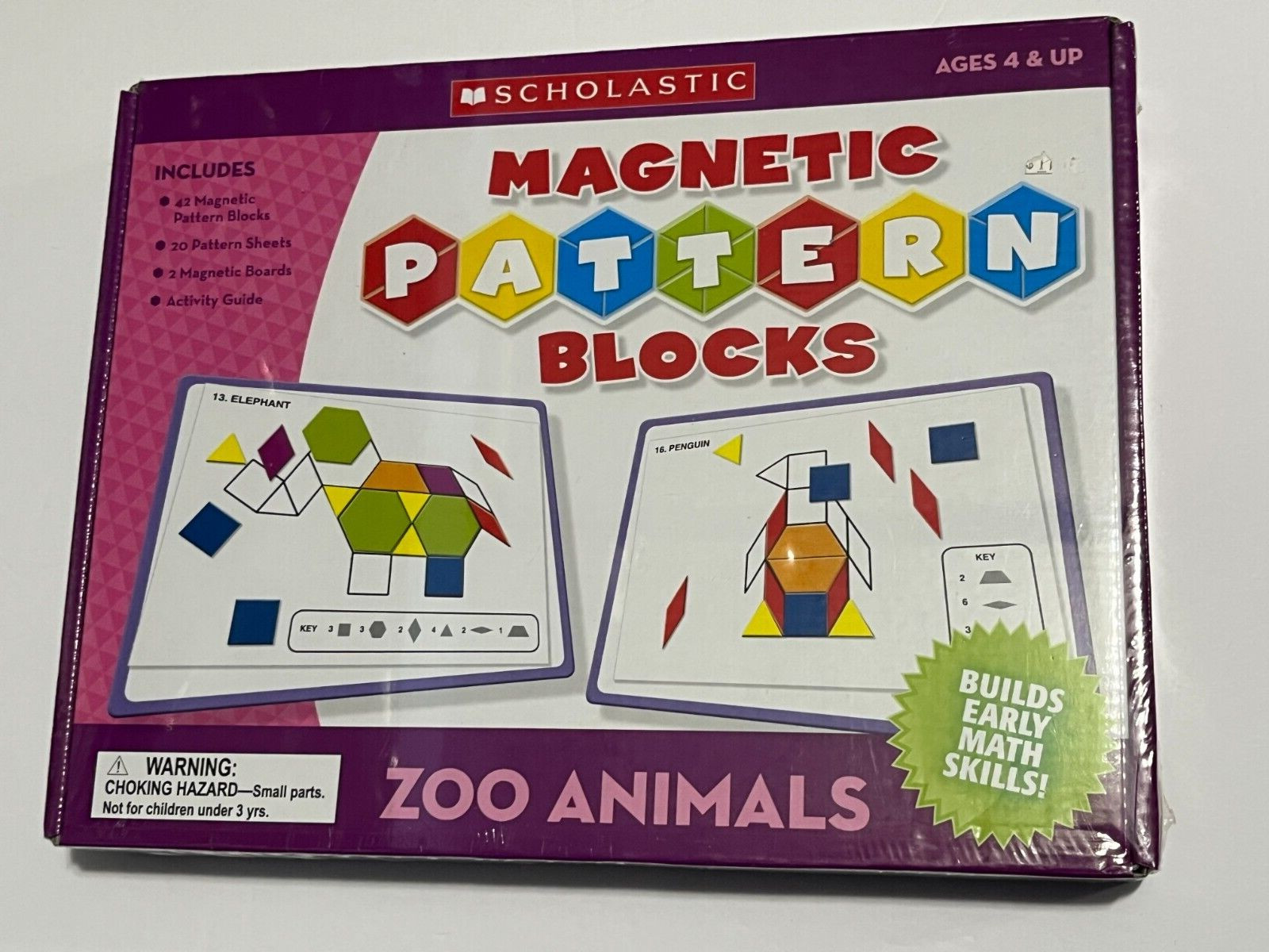 Scholastic Magnetic Pattern Blocks “Zoo Animals” TF7506 ages 4 and up