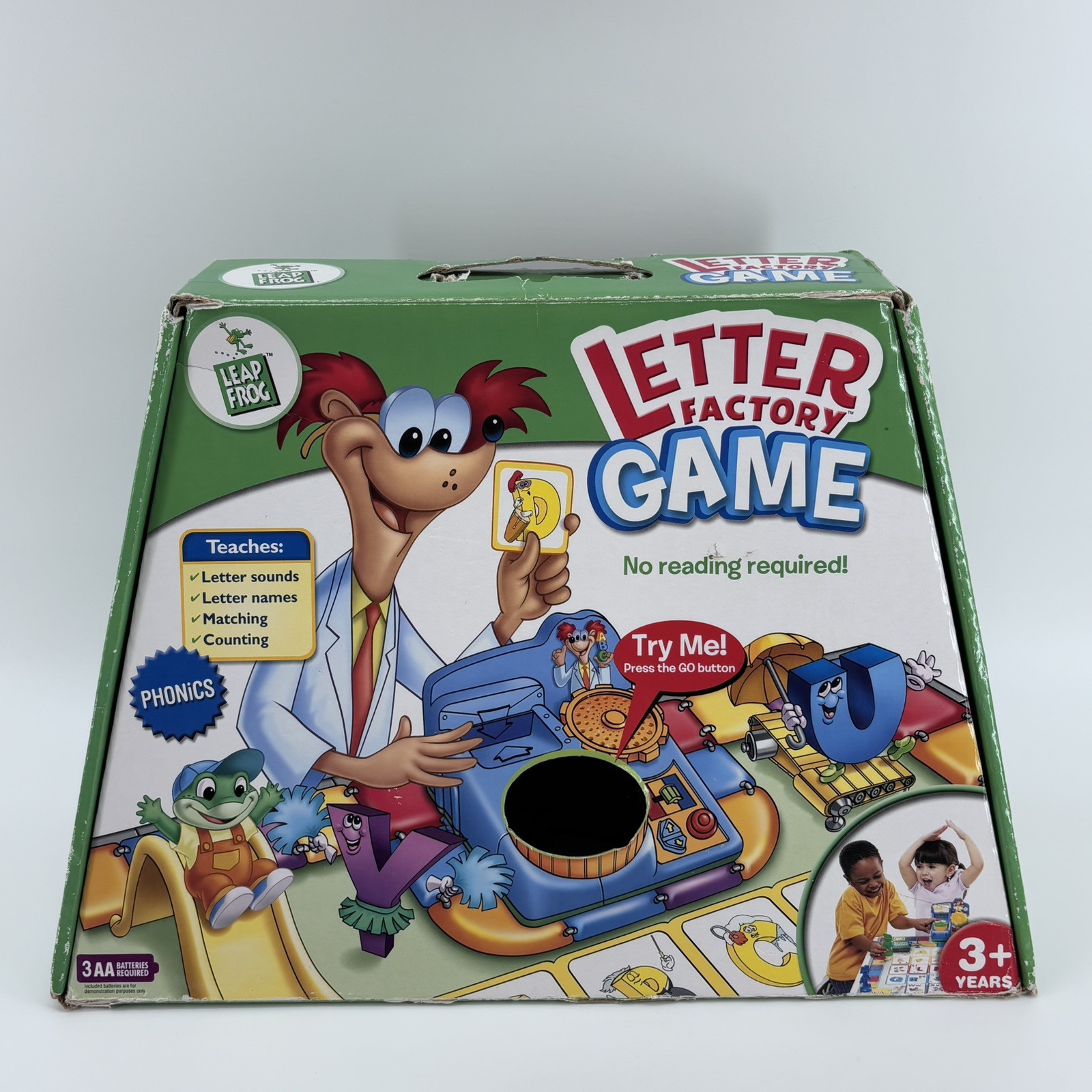 LEAP FROG Letter Factory Board Game *Broken Board/GO Button* Works! Complete
