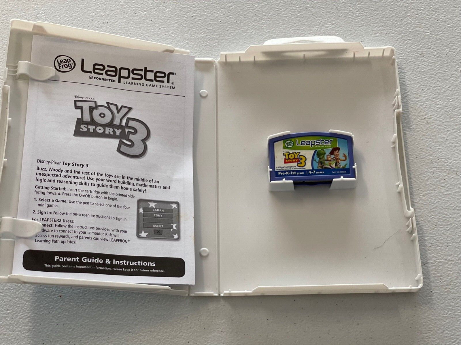 LEAPFROG LEAPSTER & LEAPSTER 2 TOY STORY 3 LEARNING VIDEO GAME CARTRIDGE