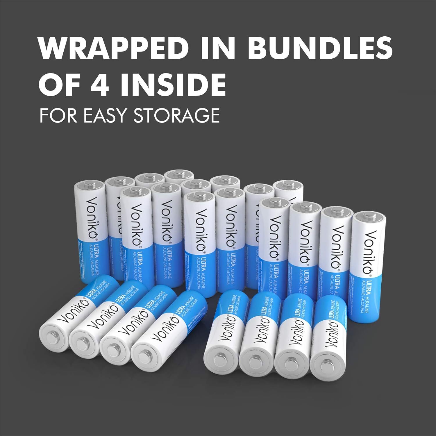 Voniko – Premium Grade AAA Batteries -200 Pack – Alkaline Triple A Battery –