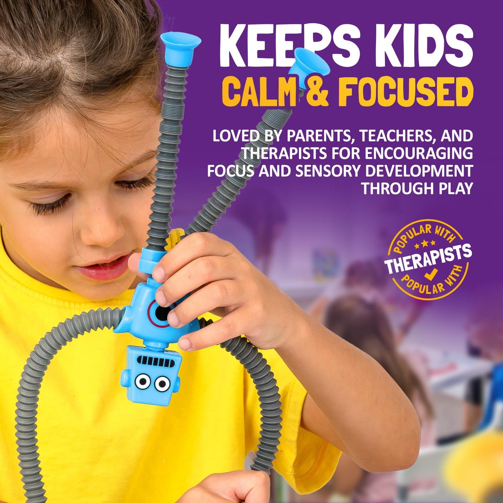 nutty toys Sensory Robot Toys 4pk – Top Pop 1 Count (Pack of 4), Multicolor
