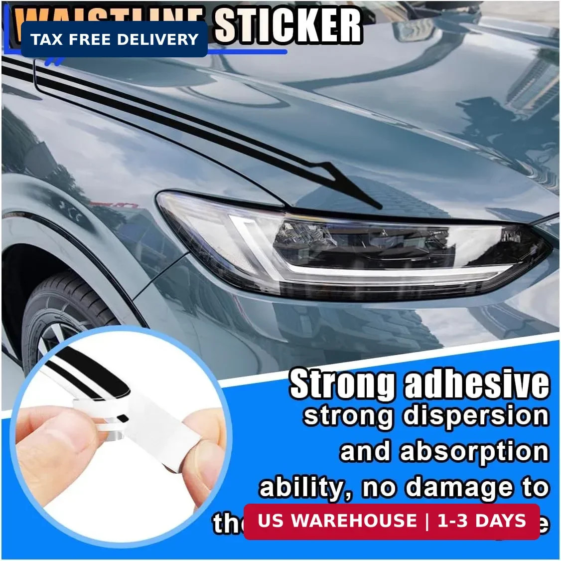 32Ft Car Pinstriping Tape, Vinyl Pin Striping Decals Car Trim Stripe Tape DIY St