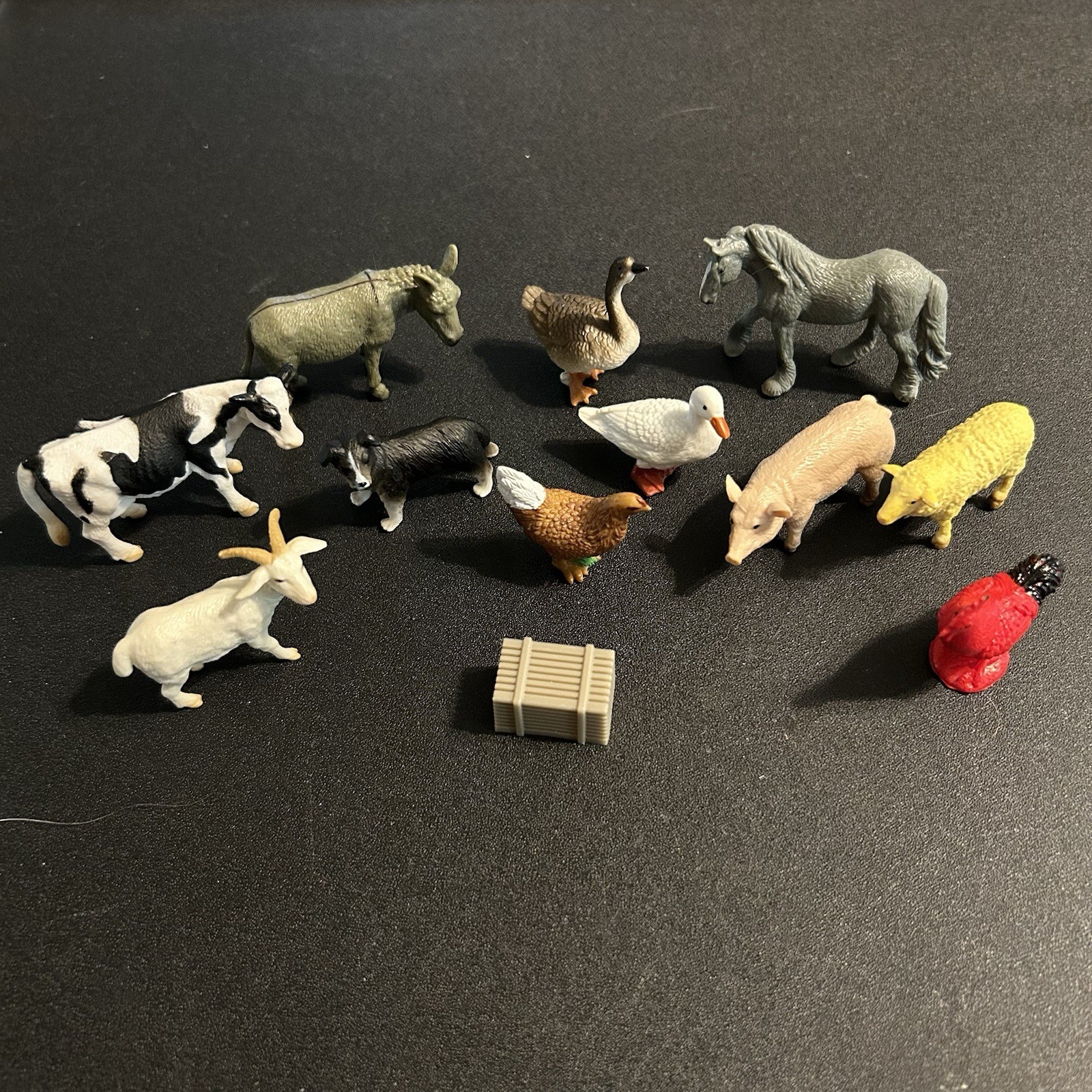 10 CollectA Play Farm Animals Donkey Horse Pig Cow Chicken Geese Goat Sheep Dog