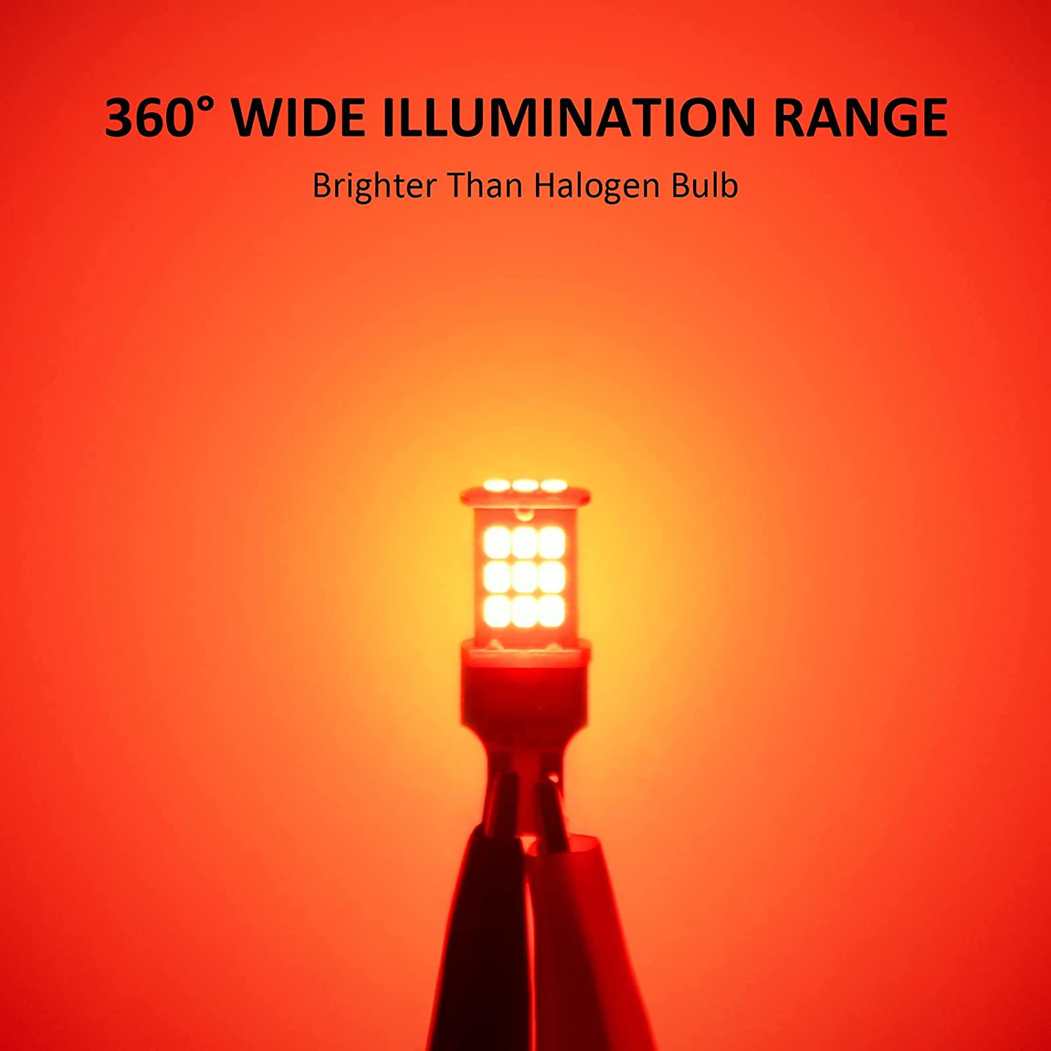 LED Brake Light Bulbs 912 921 T15 Strobe Flash 3rd Stop 300% Brighter Red 2PC