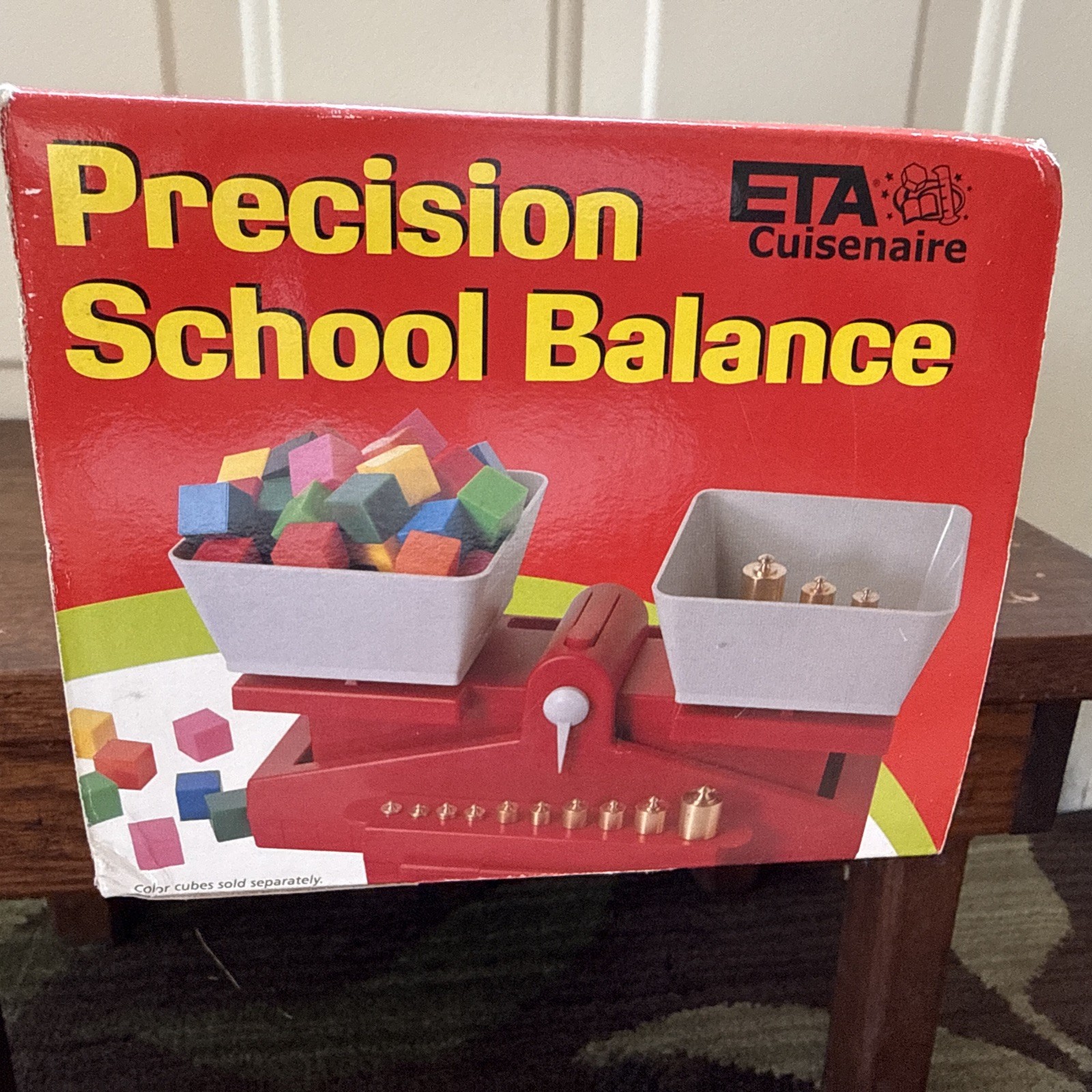 ETA Cuisenaire 410B School Balance Complete Box Manual Brass Weights