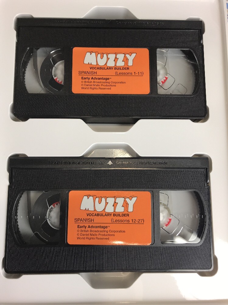BBC Muzzy Spanish Video Language Course 5 VHS 1 CD 2 Cassettes Vocabulary Books