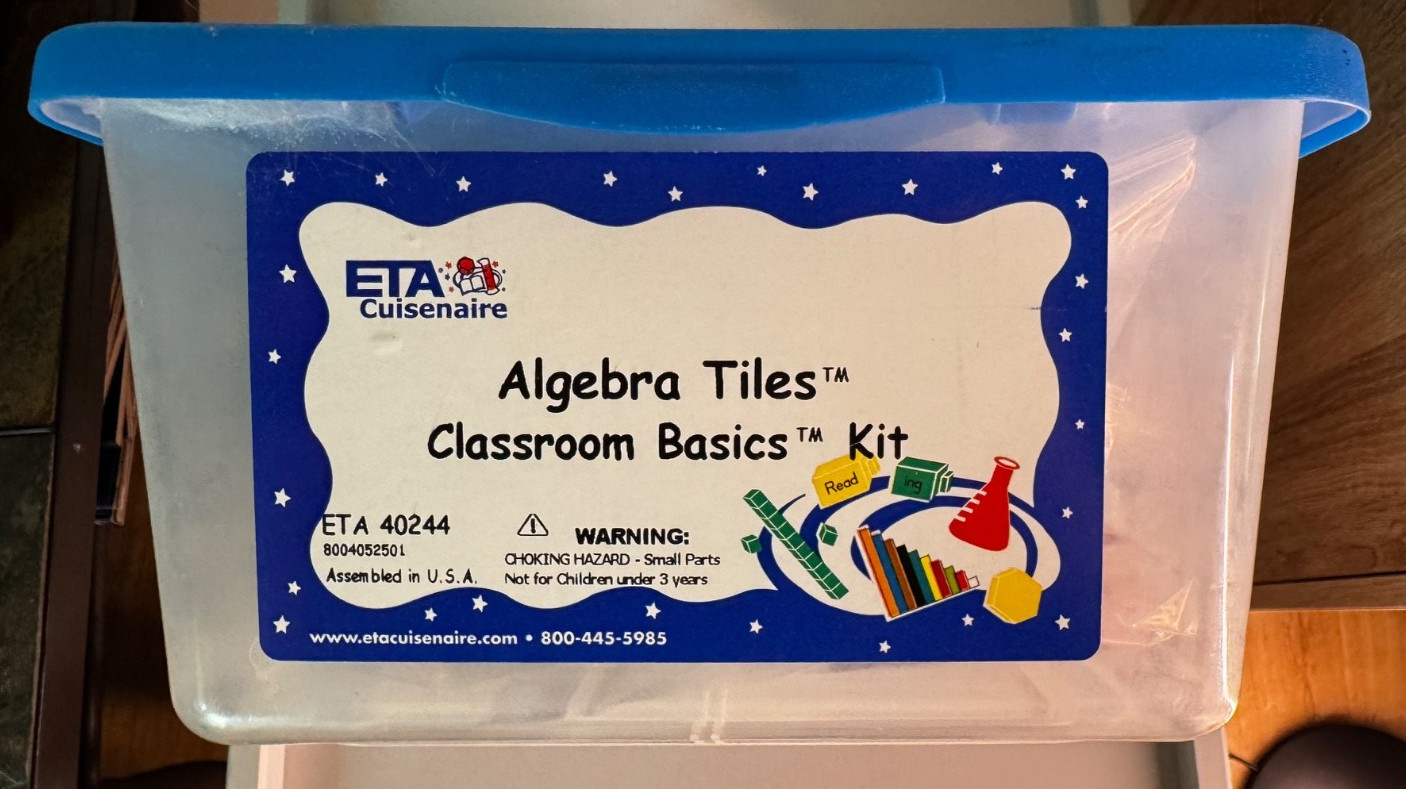 ETA Cuisenaire Algebra Tiles Classroom Set – 26 Student Sets in Storage Bin Math