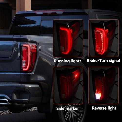 Full LED Tail Light Assembly Compatible with GMC Sierra LED-Right
