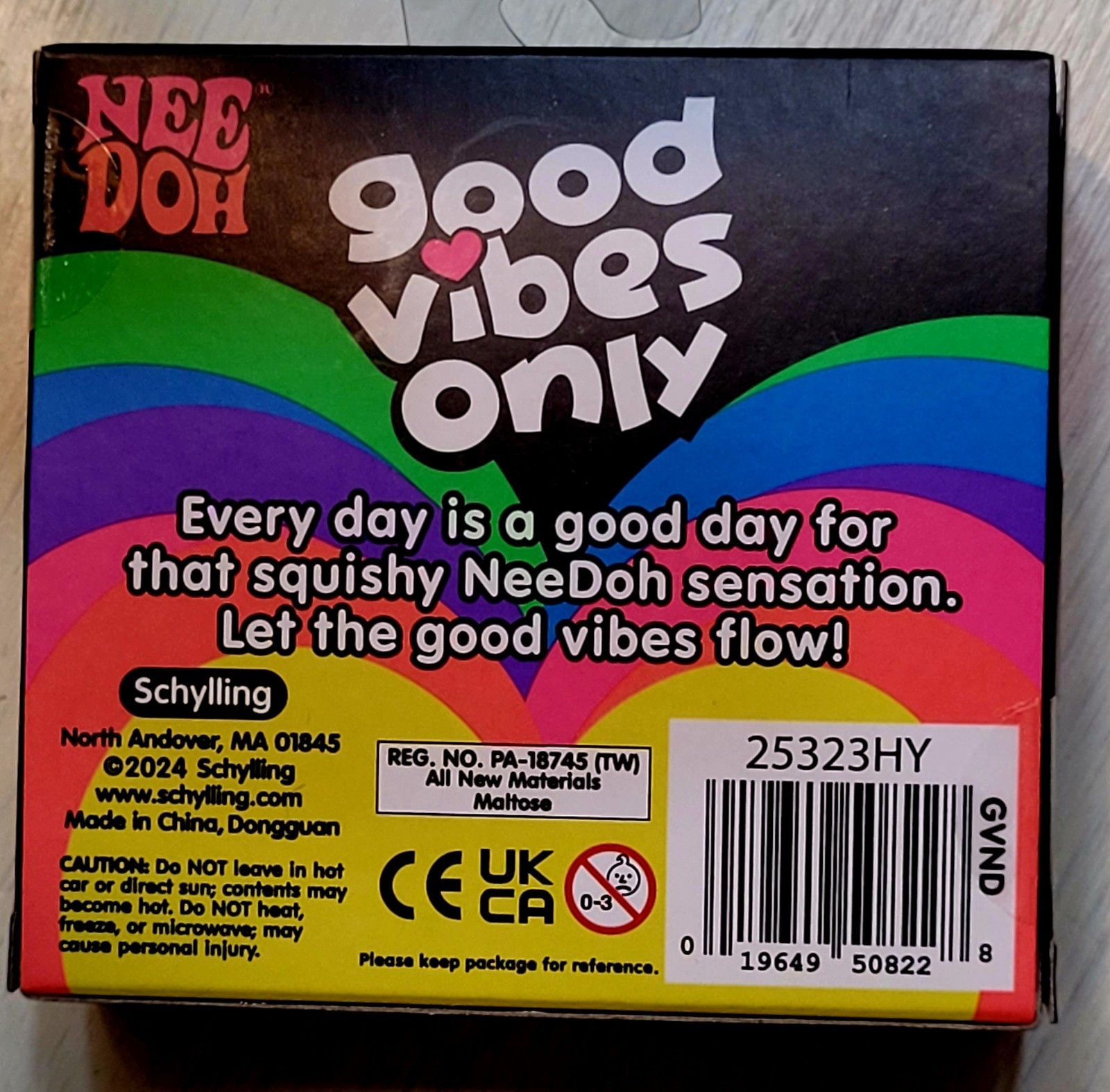 Nee Doh “Good Vibes Only”-Heart Shaped SQUISHY-1 of 6 Different Positive Sayings