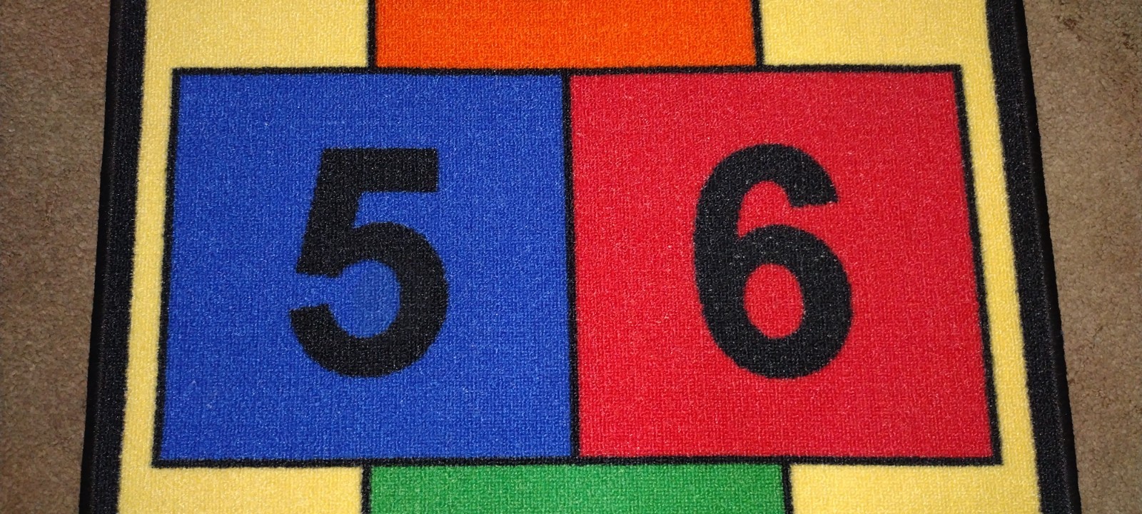 Hopscotch Rug Game Multi Color Learning Carpet Educational Kids Floor Mat