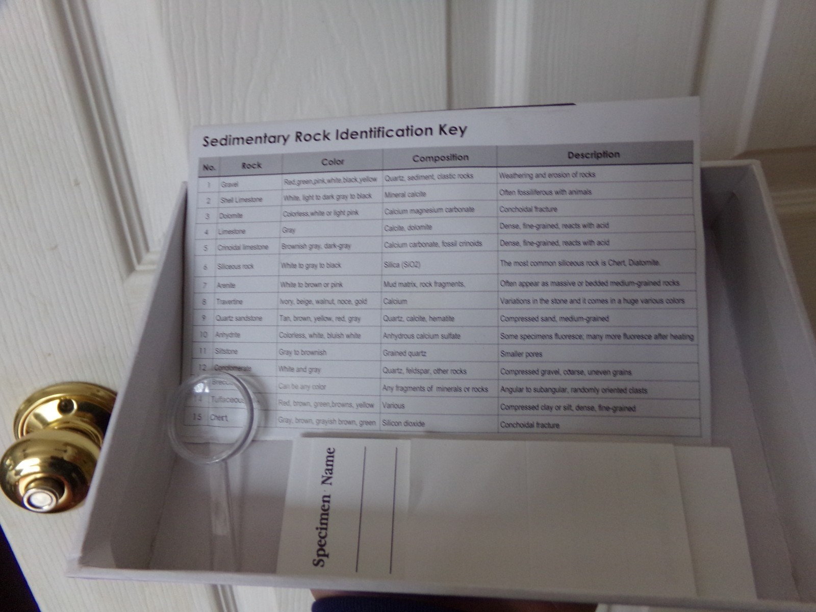 FLAWS Sedimentary Rocks Science Kit GeoCentral 15 Rocks Ages 8+ Magnifying Glass