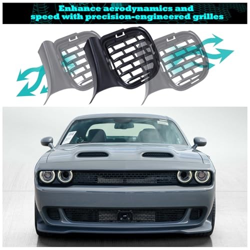 WildWell Front Bumper Lower Grill For Dodge Challenger 2015-2023 Air Intake