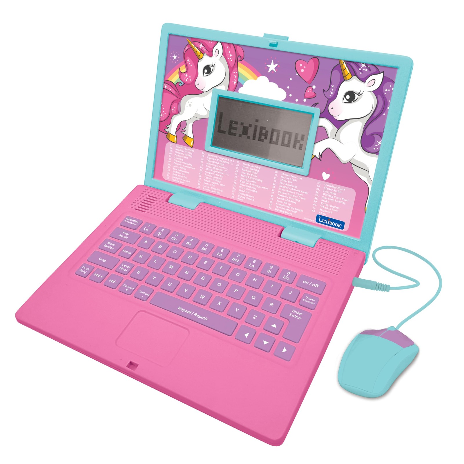 LEXiBOOK – Unicorn Educational and Bilingual Laptop Medium, Purple