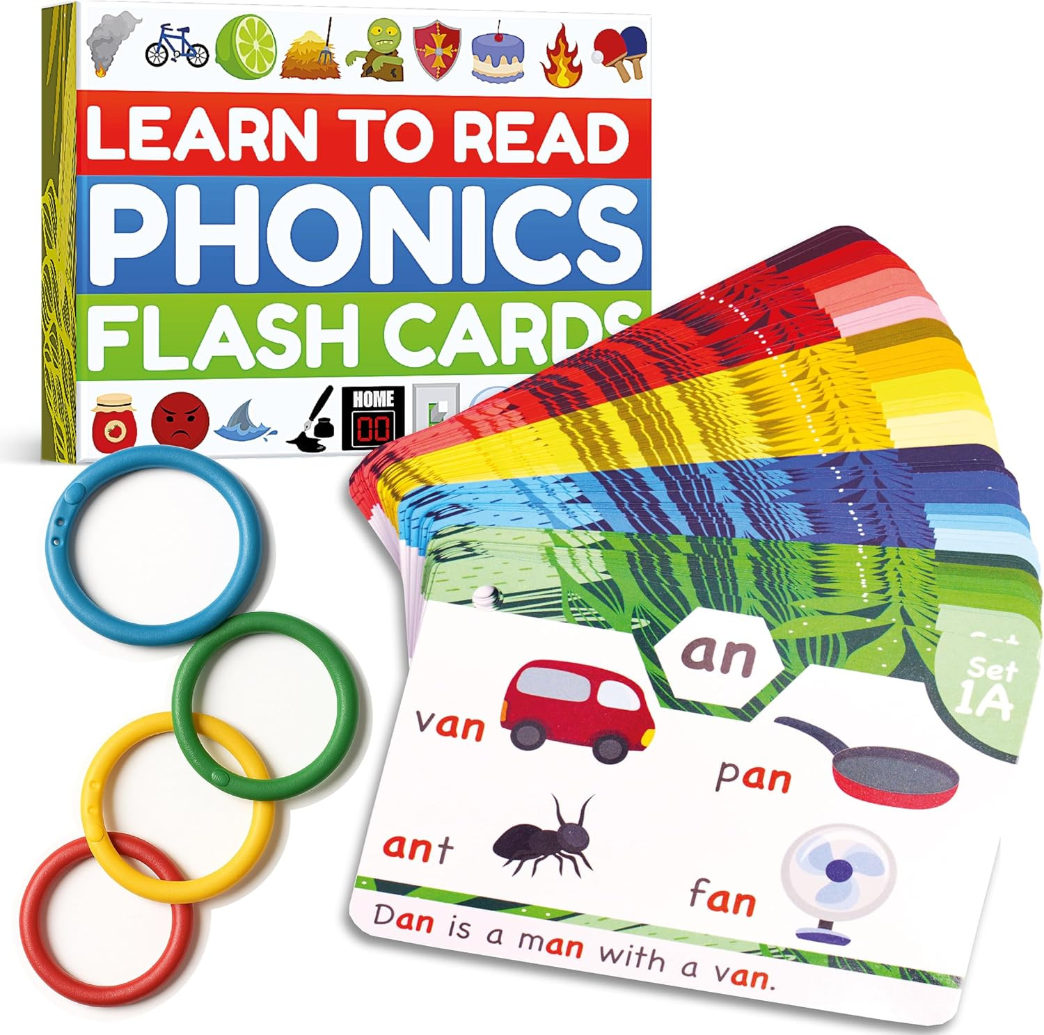 Phonics Flash Cards – Learn to Read in 20 Phonic Stages – Education for Kids Age
