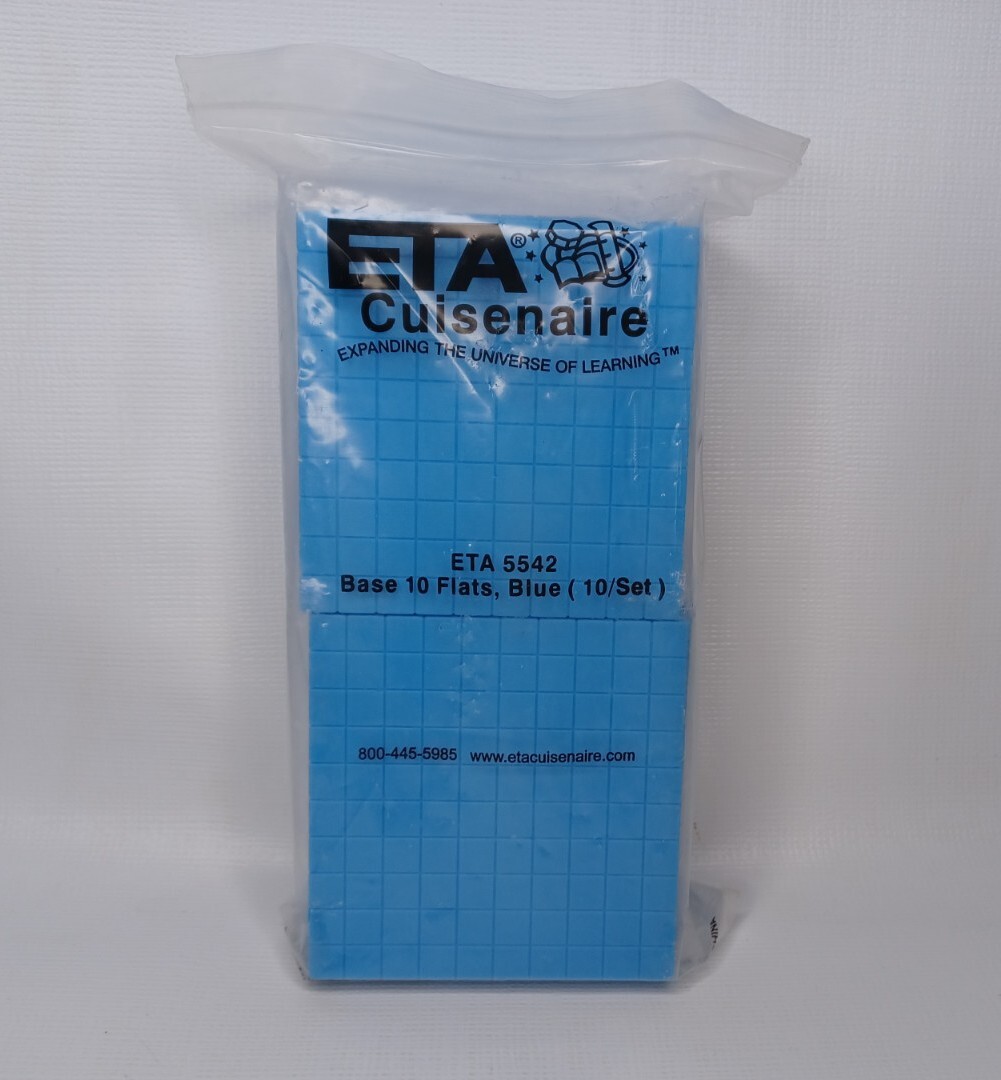 ETA Cuisenaire Base 10 Flats Blue Set Of 10 ETA 5542