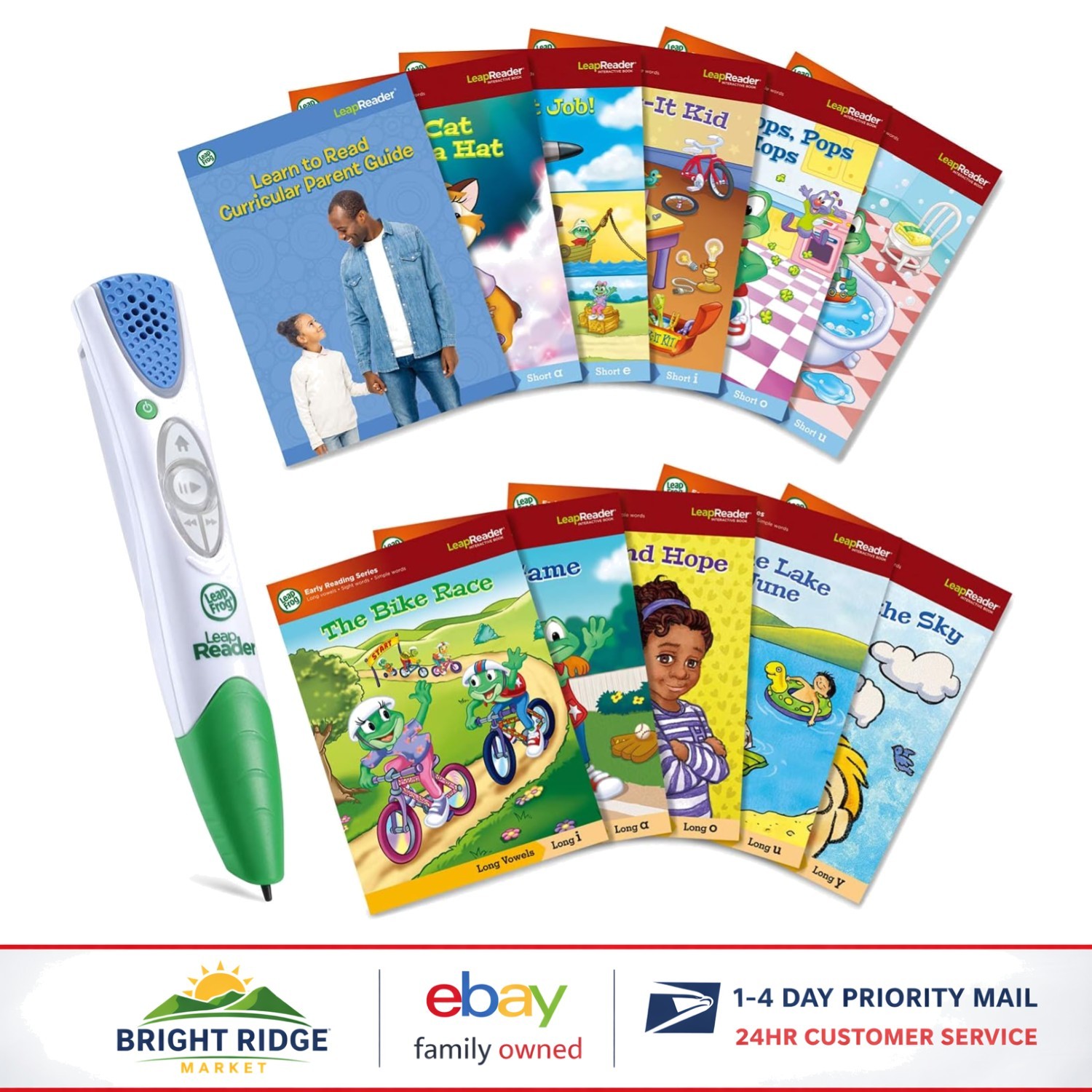 LeapReader System with 10 Learning Books for Kids Ages 4-8, Rechargeable Pen