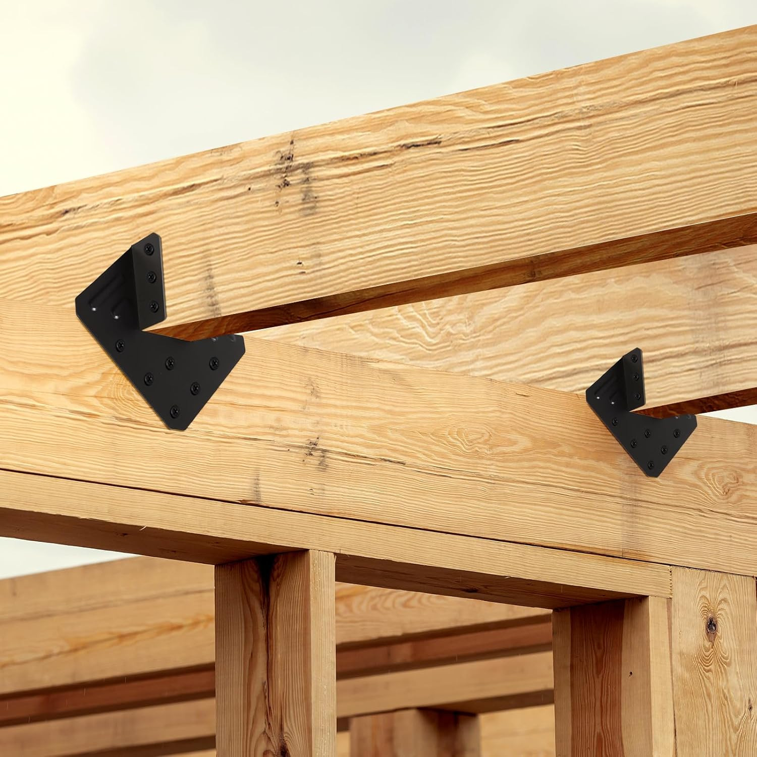 Hurricane Ties 48 Pack, Black Powder Coated Rafter Brackets and Clips