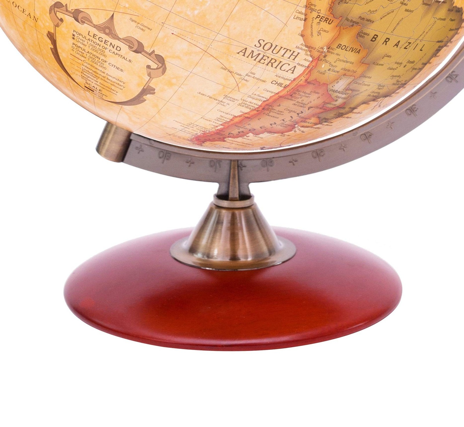 Exerz 12″ Antique Globe With a Wood Base – Rotating World Globe – Modern Map …
