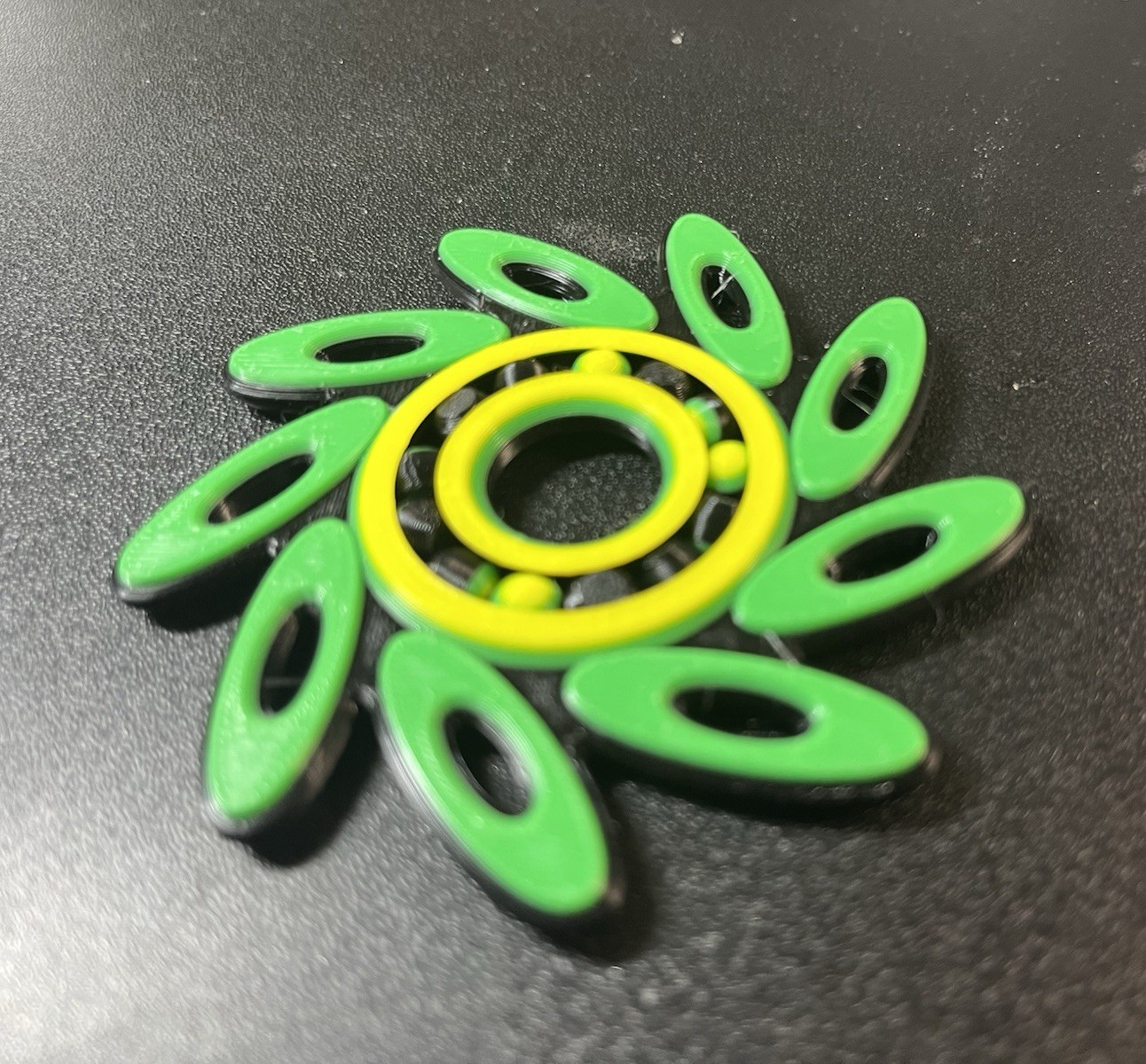 3D printed Green & Yellow Tactile Sensory Fidget Toy, Tactile Sensory Toy