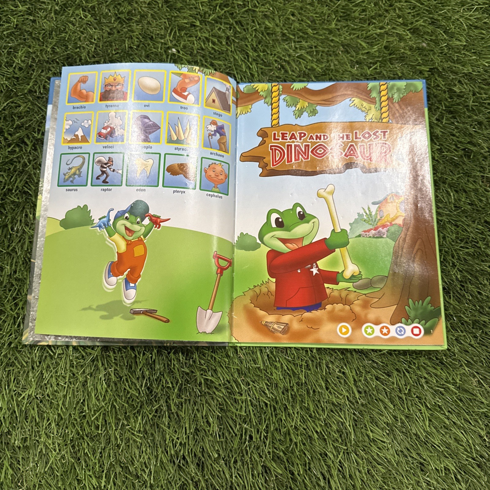 LeapFrog Tag, LeapReader book — LEAP AND THE LOST DINOSAUR 🦖 with 10 cards