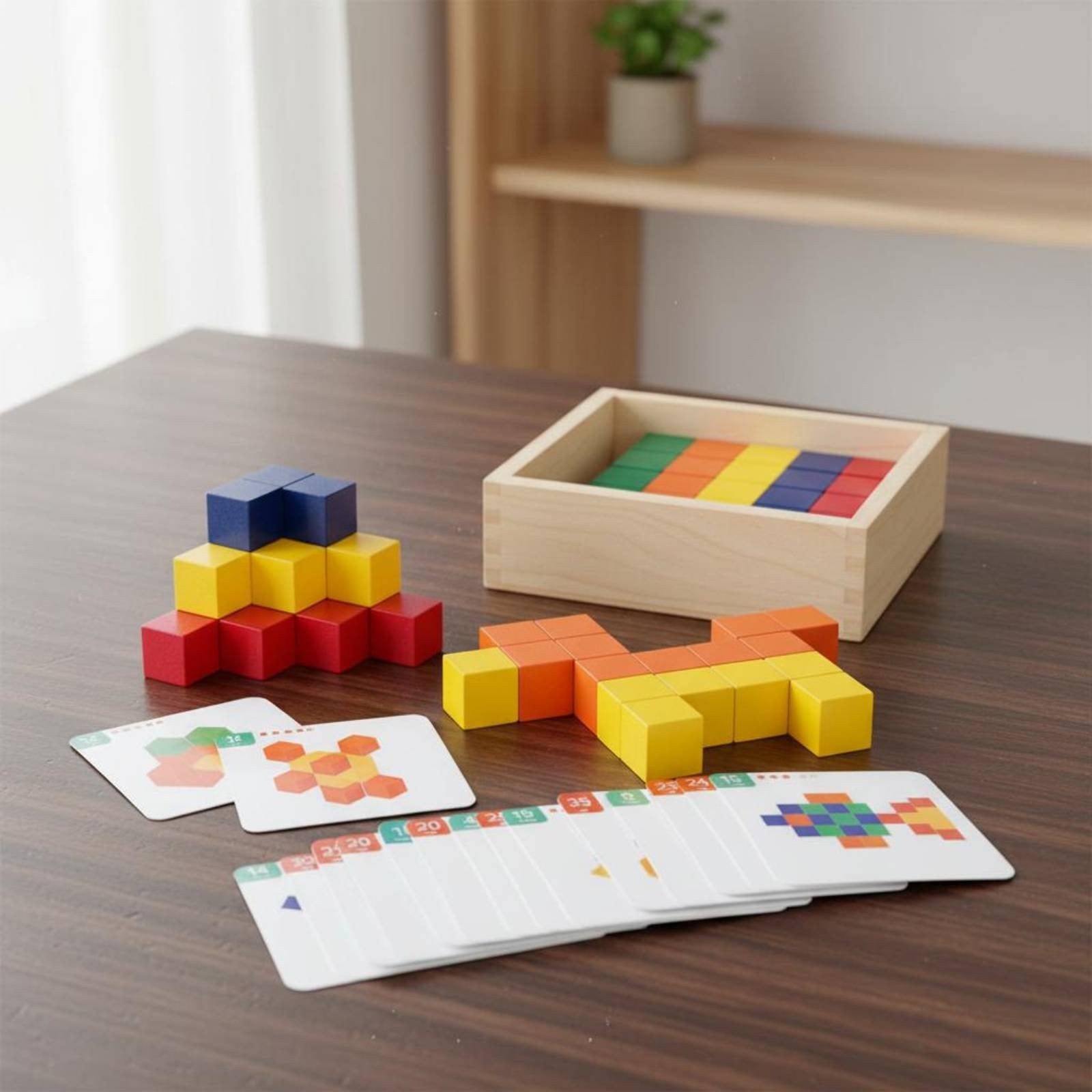 Geometric Game Blocks Child-Centered Colorful Brick Game Hand-Vision