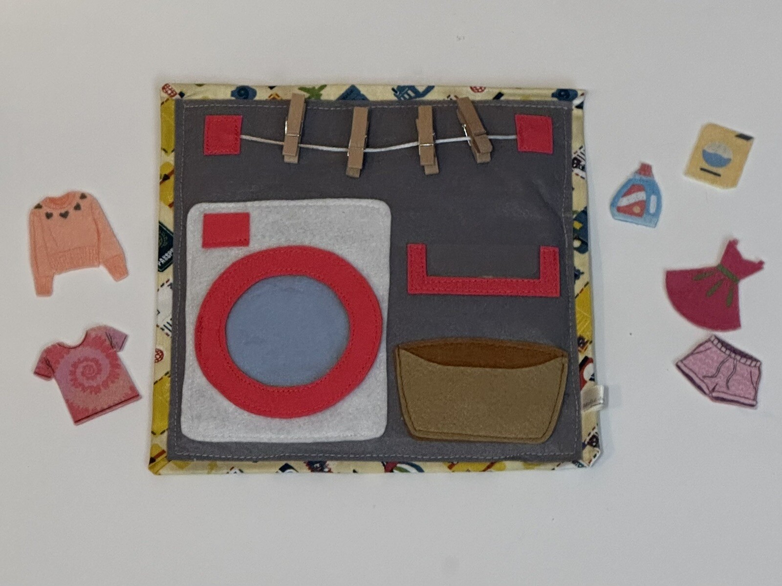 Handmade Montessori Felt Toys – Laundry Pink