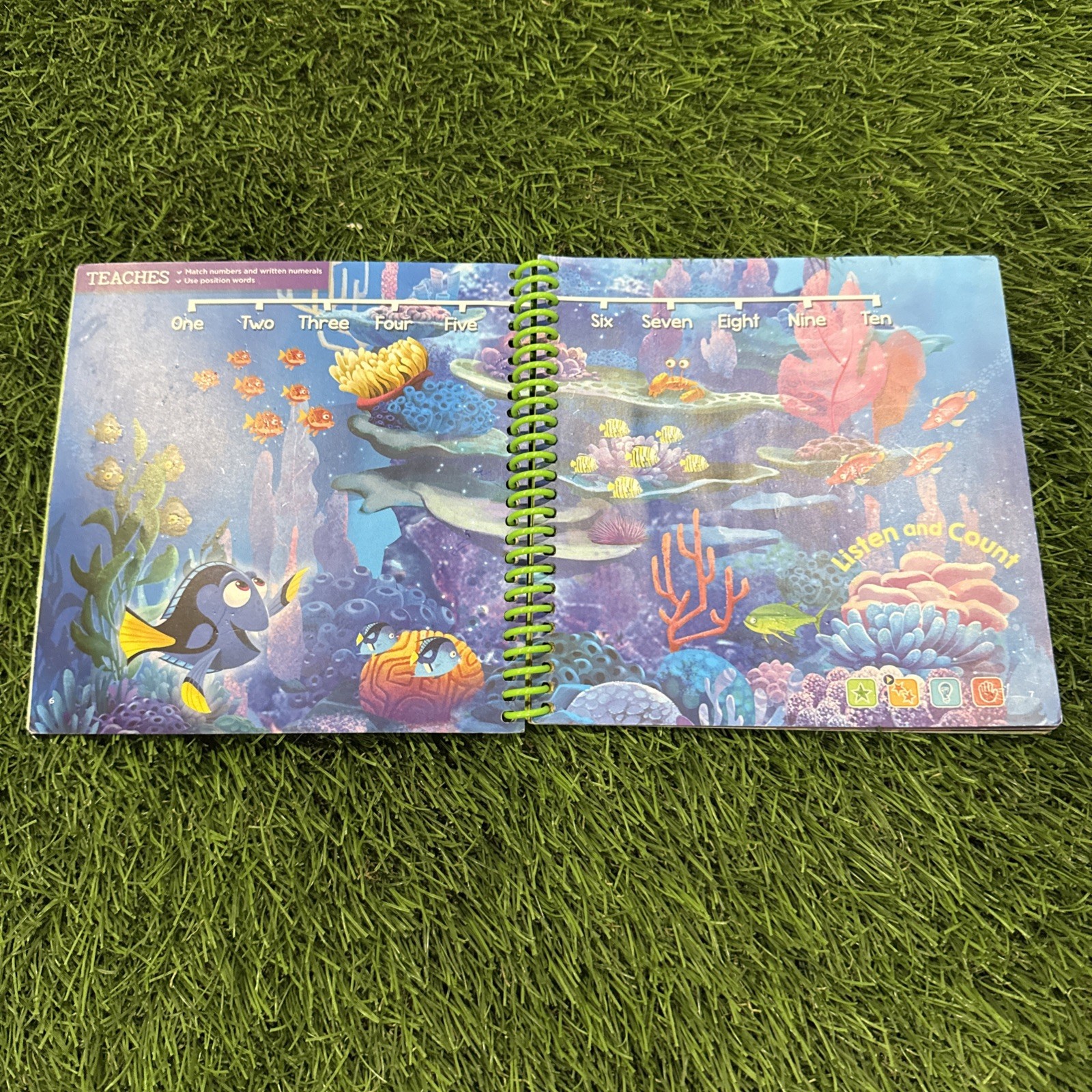 NEW LeapFrog Leap Start Kindergarten-1st Grade book — DISNEY PIXAR MATH ACTION