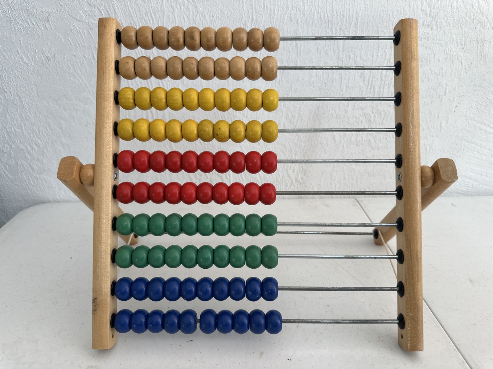 Wooden Rainbow Abacus Mathematics Toy Counting Beads for Ages 3-7 Years