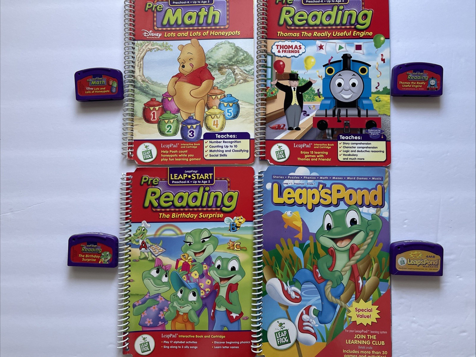 Set of 4 LeapFrog LeapStart Preschool Reading Thomas Winnie the Pooh Up to Age 5