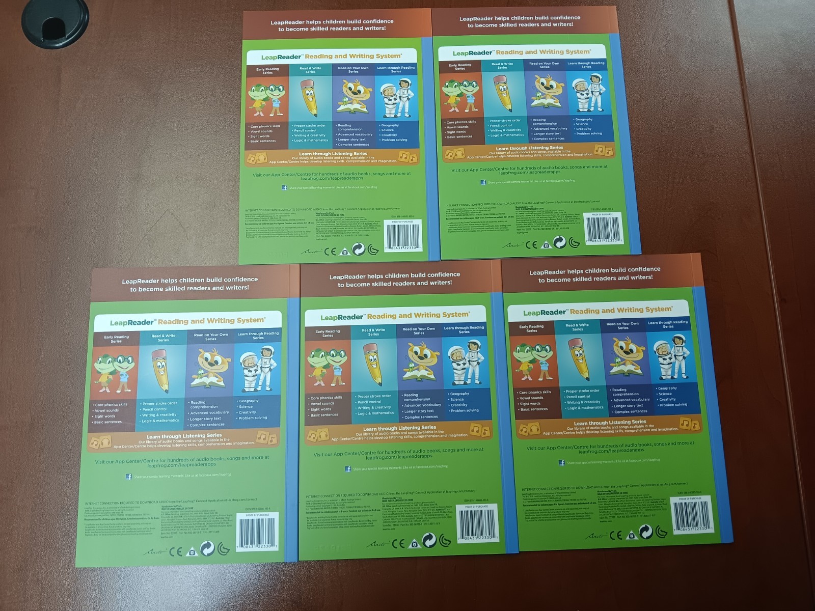 Lot Of 5 Leap Frog Leap Reader Early Reading Series Short Vowels Sight Words NEW