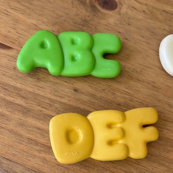 Vintage Fisher Price Alphabet Soup Letter Can & Letters Kids Food Play Set 1987