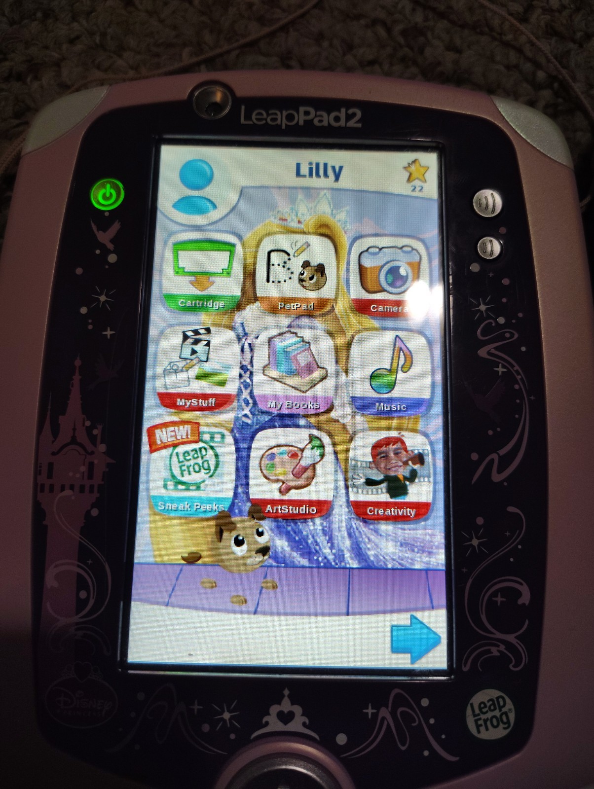 LeapFrog LeapPad2 Disney Princess Edition Tablet Bundle Case 2 Games Works Good