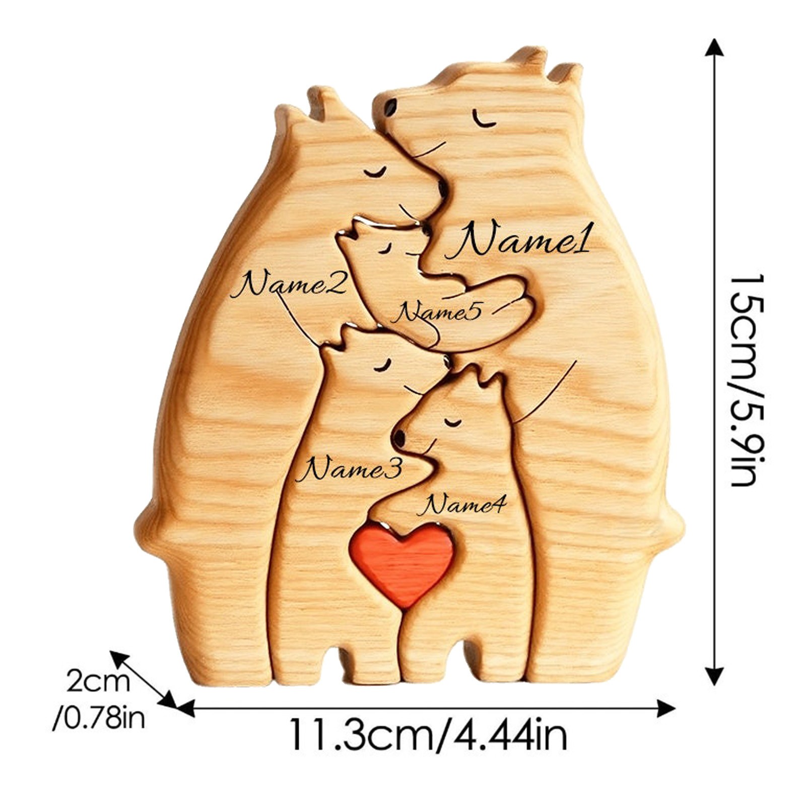 Personalized Bear Family Wooden Puzzle Toy Family Of Bears, Educational Toy DIY