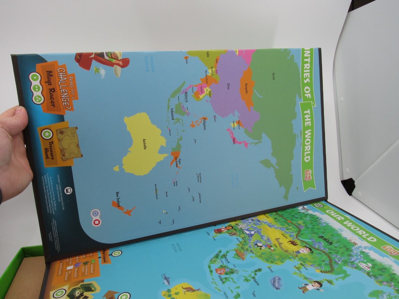 Leap Frog Interactive World Map 2 Sided Tag Read System Pen Included