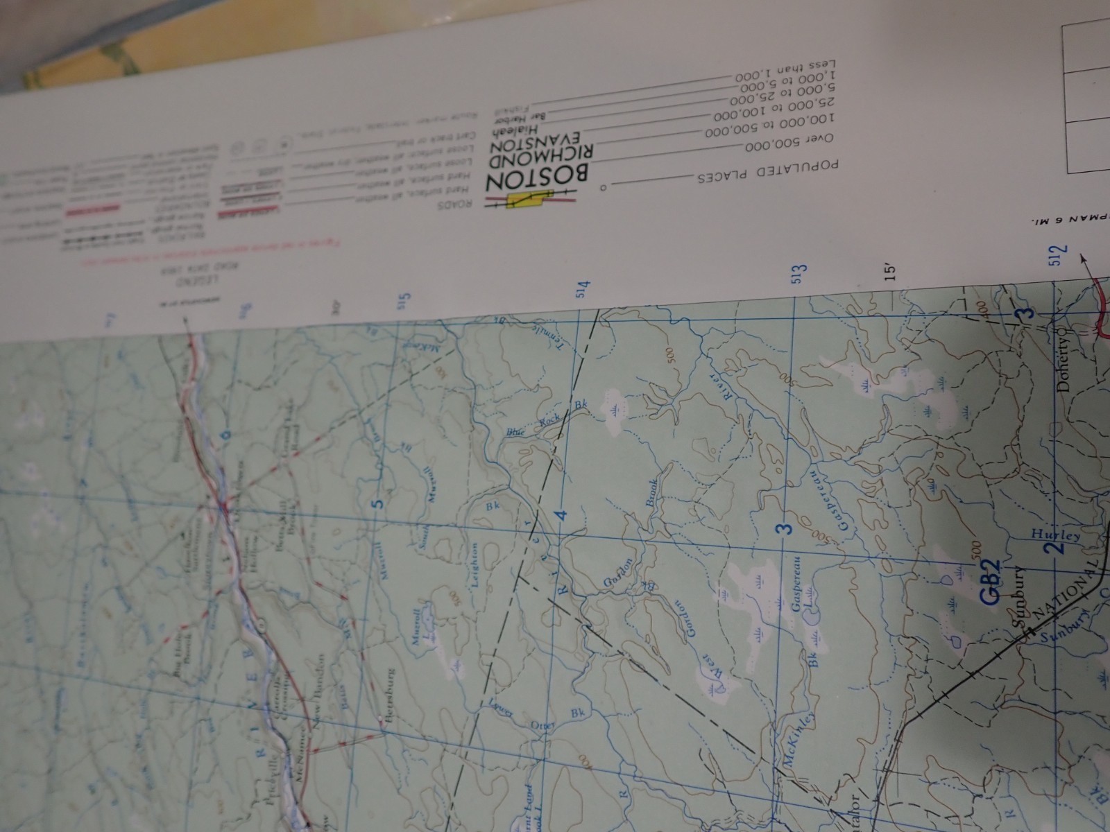 Hubbard Scientific Raised Relief Map Unframed 29″ Woodstock Maine NL 19-6