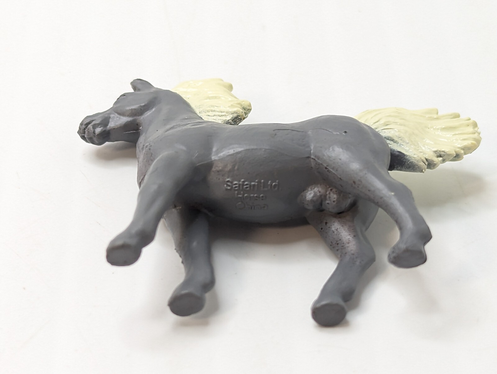 Safari Ltd Gray Horse White Mane & Tail Figure Mini Miniature 2” RARE Ships Free