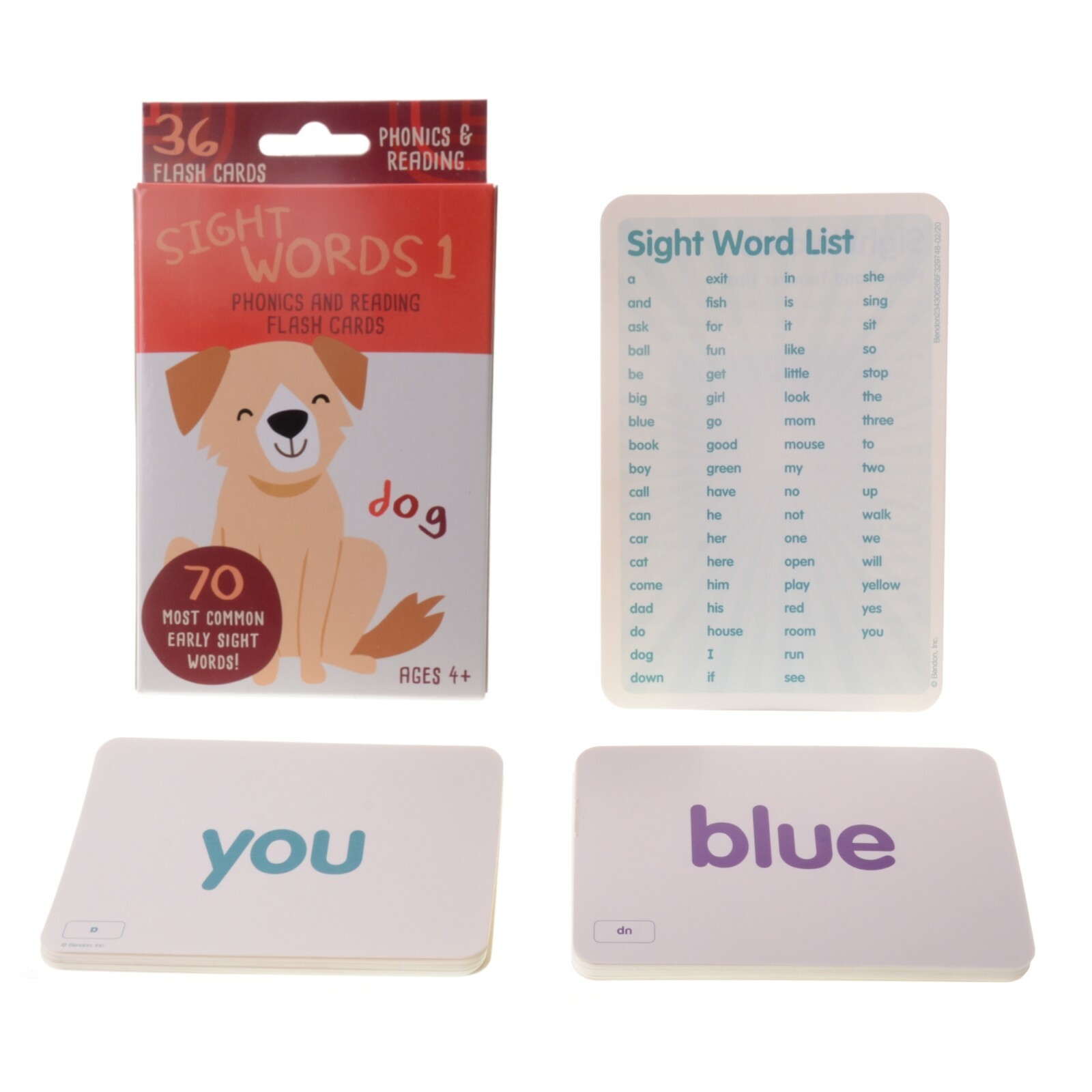 Phonics And Reading Flash Cards By Bendon (Sight Words 1) (Ages 4+)