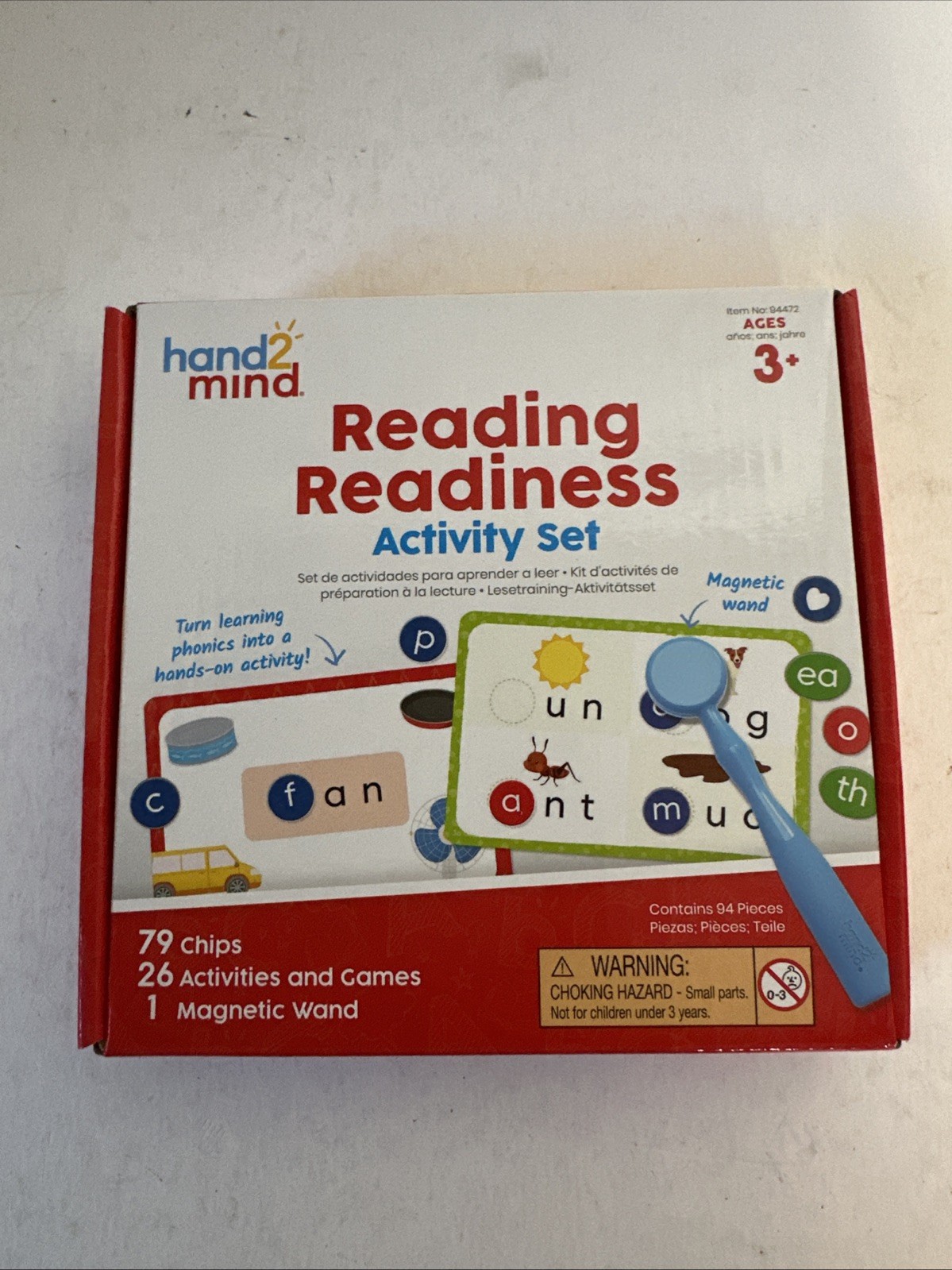 Hand2Mind Reading Readiness Activity Set, Magnetic Wands and Chip Set, Learn to