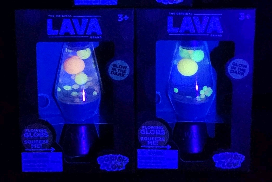 Schylling Lava Squish N Flow NeeDoh Glow In The Dark Red & Purple Lamp New Rare