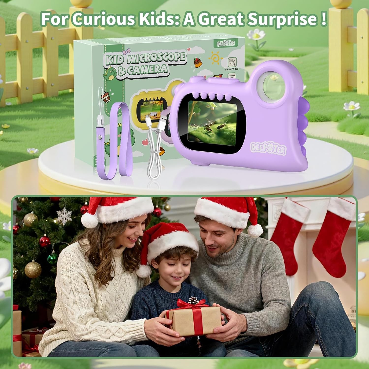 Microscope for Kids Handheld Mini Portable Digital Rechargeable 1000X Boy Girls