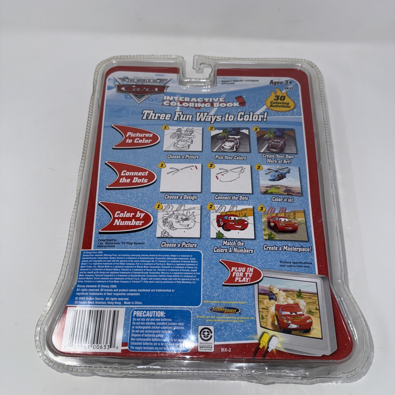 Disney Pixar Cars Interactive Coloring Book Electronic TV Learning System Ages